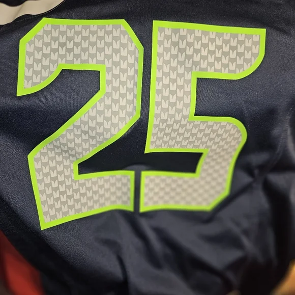 Nike Seattle Seahawks 25 Richard Sherman Navy Blue Team Color Jersey - M - Picture 6 of 9